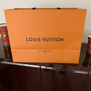 Louis Vuitton HUGE XXL Orange Gift Bag Tote Storage 23.25 x 17.75 x 10.25